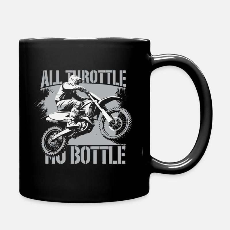 Motocross – Only full throttle counts - Full Colour Mug - black