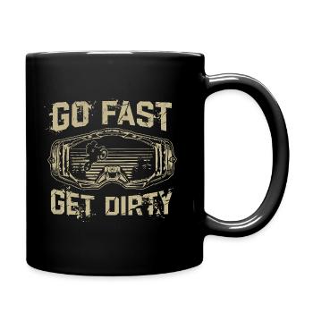 Ride Fast, Get Dirty - Motocross Saying - Full Colour Mug - black - Right