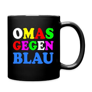 Omas gegen blau - Tasse einfarbig - Schwarz - Rechts