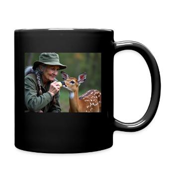 FORESTER feeds BAMBI - Full Colour Mug - black - Right