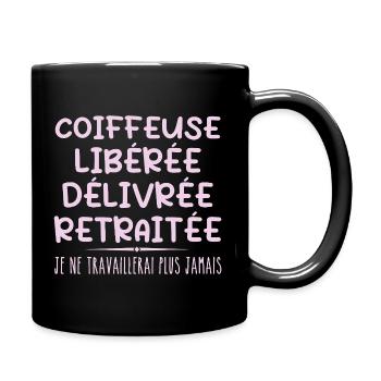 Coiffeuse célèbre sa retraite avec humour cadeau - Mug uni - noir - Droite