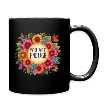 You Are Enough - self love - Full Colour Mug - black - Right