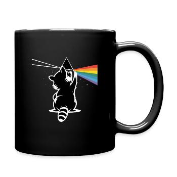 Raton laveur avec prisme – Réfraction de la lumière arc-en-ciel - Mug uni - noir - Droite