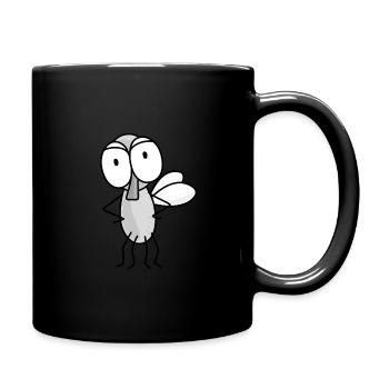 Dienstfliege - Tasse einfarbig - Schwarz - Rechts