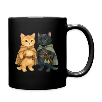 Cute Adventure Kittens (Orange and Black) - Full Colour Mug - black - Right