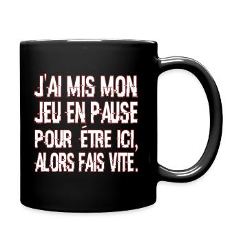 Ich habe aber mein Spiel auf Pause, Geschenk für Gamer - Tasse einfarbig - Schwarz - Rechts