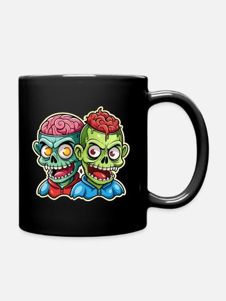 Funny Zombie Cartoon - Full Colour Mug - black