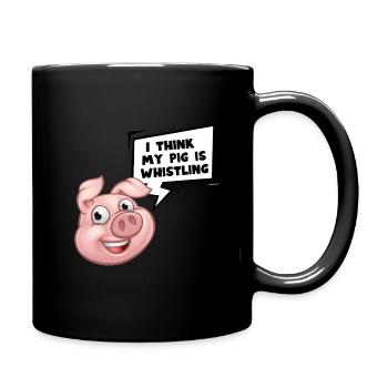 Sprüche: Pig - Tasse einfarbig - Schwarz - Rechts