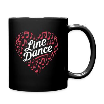 Danse en ligne - Danse avec le cœur - Musique Cadeau - Mug uni - noir - Droite