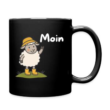 Moin Schaf Nordsee - Tasse einfarbig - Schwarz - Rechts