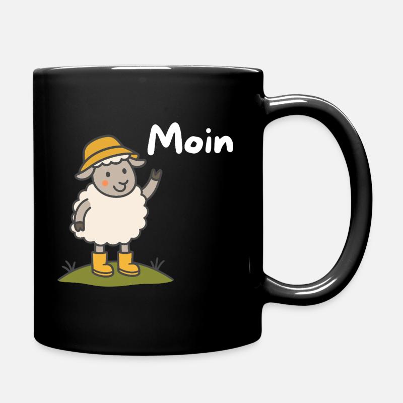 Moin Schaf Nordsee - Tasse einfarbig - Schwarz