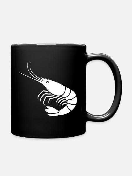 élégante illustration de crevettes en noir et blanc - Mug uni - noir