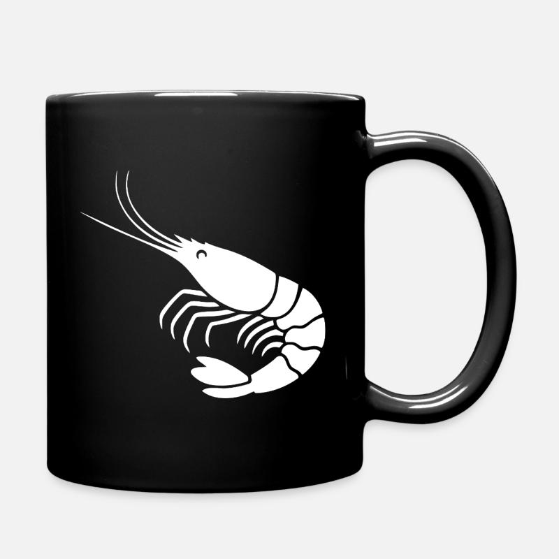 élégante illustration de crevettes en noir et blanc - Mug uni - noir
