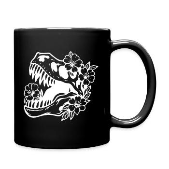Conception de silhouette de dinosaure floral - Mug uni - noir - Droite
