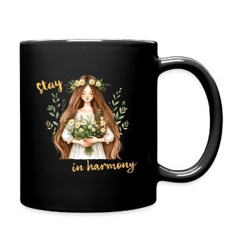 Kräuterkundiger aus dem Wald – die Kraft der Kräuter und der Natur - Aquarell - Tasse einfarbig - Schwarz - Rechts