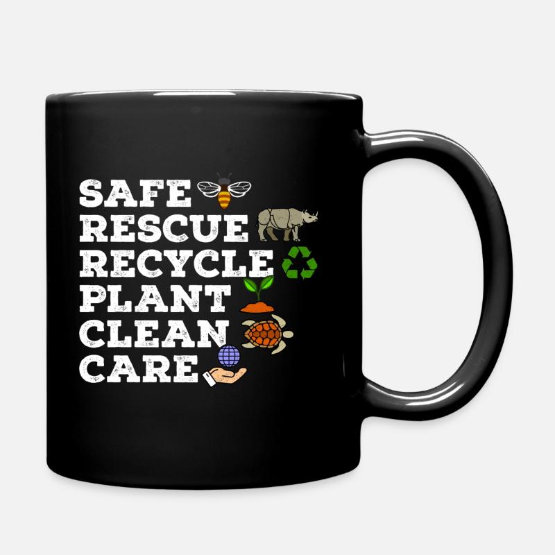 Umweltschützer Grüne Umweltschutz Öko - Tasse einfarbig - Schwarz
