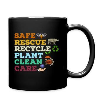 environmentalist green environmental protection eco - Full Colour Mug - black - Right