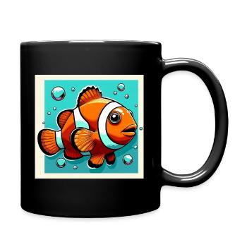 Clownfisch - Tasse einfarbig - Schwarz - Rechts