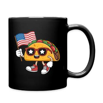 Patriotic Kawaii Taco Independence Day 4th of - Full Colour Mug - black - Right