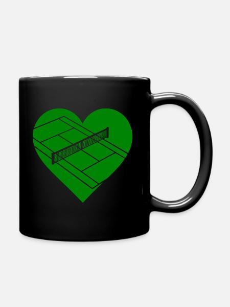 Tennis Grass Court London love - Full Colour Mug - black