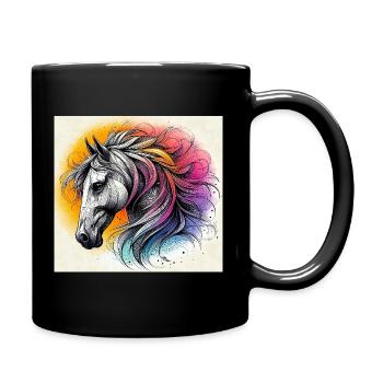 cheval - Mug uni - noir - Droite