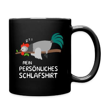 Cadeau de chemise de nuit personnelle coq poulet poulets - Mug uni - noir - Droite
