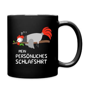 Chemise de nuit drôle avec un poulet disant cadeau - Mug uni - noir - Droite