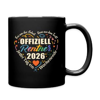 Motif cœur officiel du retraité 2026 - Mug uni - noir - Droite