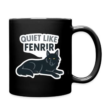 Leise wie Fenrir Wolf Design - Tasse einfarbig - Schwarz - Rechts