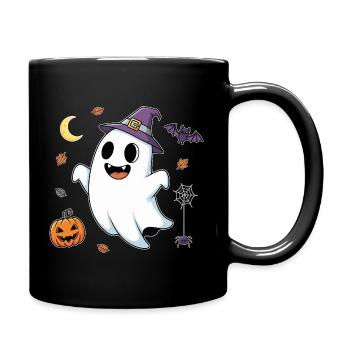 Fantôme de sorcière fantaisiste en costume d'automne - Mug uni - noir - Droite