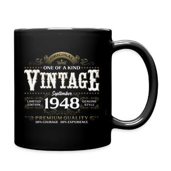77e anniversaire Millésime Septembre Année de naissance 1948 - Mug uni - noir - Droite