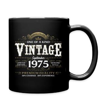 50e anniversaire Millésime Septembre Année 1975 - Mug uni - noir - Droite