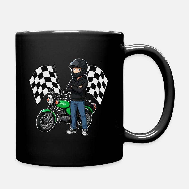 Motard Simson avec motif drapeau à damier - Mug uni - noir