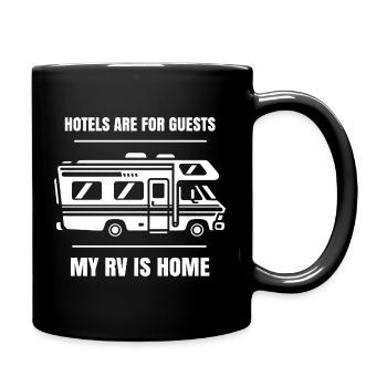 Cooler Dauercamper Spruch Wohnmobil Zuhause - Tasse einfarbig - Schwarz - Rechts