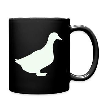 Elegante Gans Silhouette auf Vintage Hintergrund - Tasse einfarbig - Schwarz - Rechts