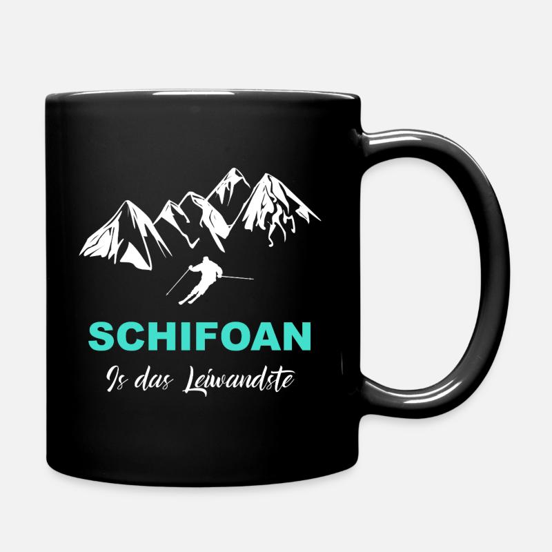 Skifahren is das Leiwandste - Tasse einfarbig - Schwarz