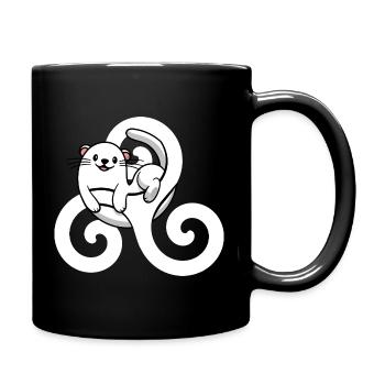 Brittany Breton Hermine – Breizh Symbol Triskel - Full Colour Mug - black - Right