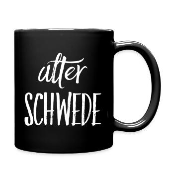 Alter Schwede - Lustiger Spruch - Funny - Tasse einfarbig - Schwarz - Rechts