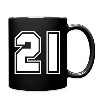 21 Numéro porte-bonheur, date de naissance, numéro de joueur - Mug uni - noir - Droite