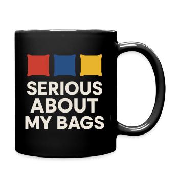Cornhole Refere Offizielles Schiedsrichter - Tasse einfarbig - Schwarz - Rechts