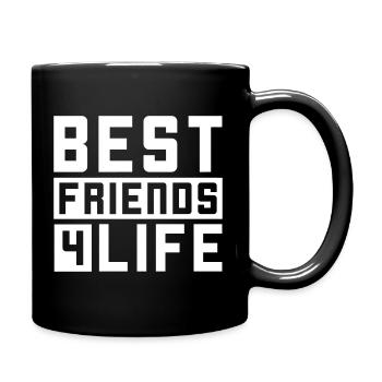 Les meilleurs amis disent amitié - Mug uni - noir - Droite