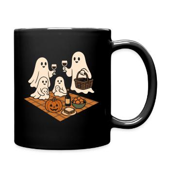 Ghosts at the Halloween picnic - Full Colour Mug - black - Right