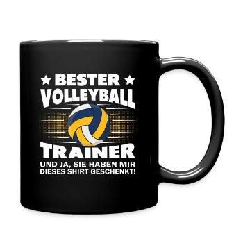 Volleyball Trainer Geschenke Volleyballspieler - Tasse einfarbig - Schwarz - Rechts