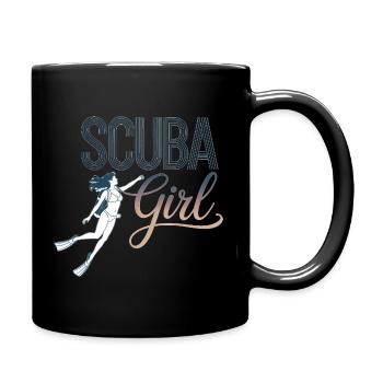 Scuba Girl Taucherin Design - Tasse einfarbig - Schwarz - Rechts