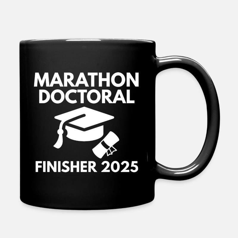 Marathon Doctoral Finisher 2025 Cadeau Doctorant  - Mug uni - noir