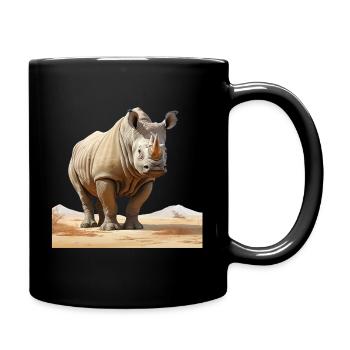 Desert Rhino Illustration - Full Colour Mug - black - Right