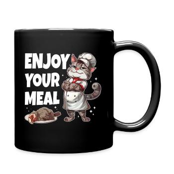 Kiss the Cat Cook funny - Full Colour Mug - black - Right