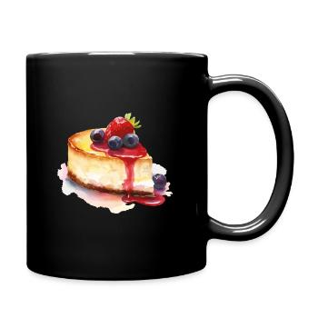 Gâteau au fromage aquarelle Baies - Mug uni - noir - Droite