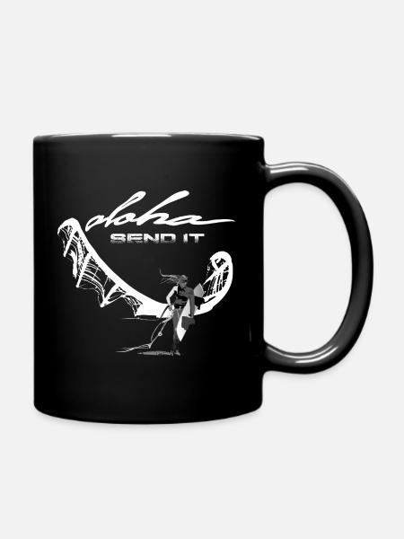 Send it Kitesurferin - Tasse einfarbig - Schwarz