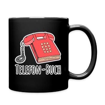 Telefon-Buch - Ein Buch das auch ein Telefon ist! - Tasse einfarbig - Schwarz - Rechts